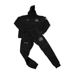 Black QuanWessels Zip-up Hoodie Tracksuit Multiple Sizes Martial Arts Inspired Winter Fashion