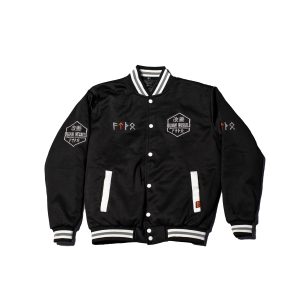 QuanWessels Black Puffer Varsity Jacket Multiple Sizes Martial Arts Inspired Winter Fashion
