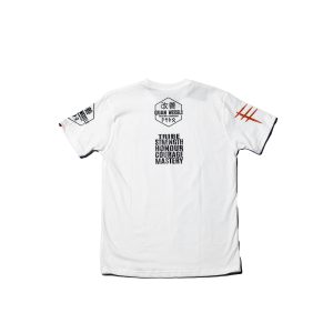 QuanWessels White Printed T-Shirt. Casual Wear. Training Wear. Back.