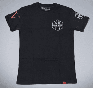 Casual Black Cotton T-shirt with QuanWessels Mixed Martial Arts Academy Logo